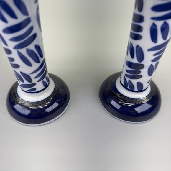 Vintage Blue and White Dansk Candleholders - Picture 5 of 10